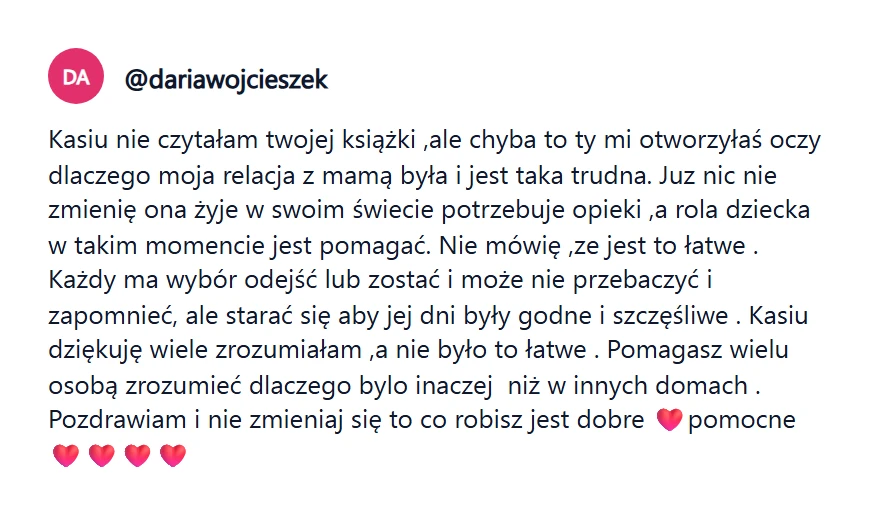 Komentarz: otworzyłaś mi oczy na relację z mamą